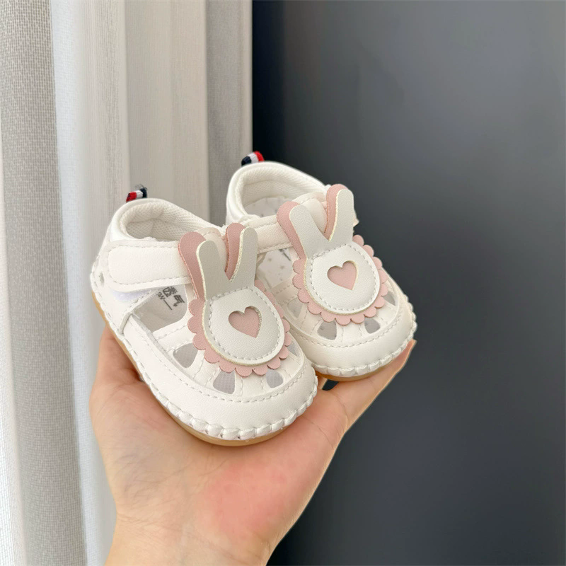Baby girl sandals summer 0-1 year old baby walking shoes soft sole 3-6 to 12 months old children's non slip breathable sandals