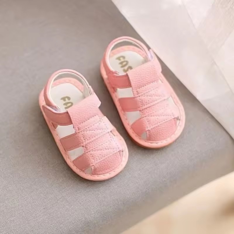 2026 New Squeaky Infant Toddler Walking Sandals Unisex Kids Closed Toe Non-Slip Soft Sole Summer
