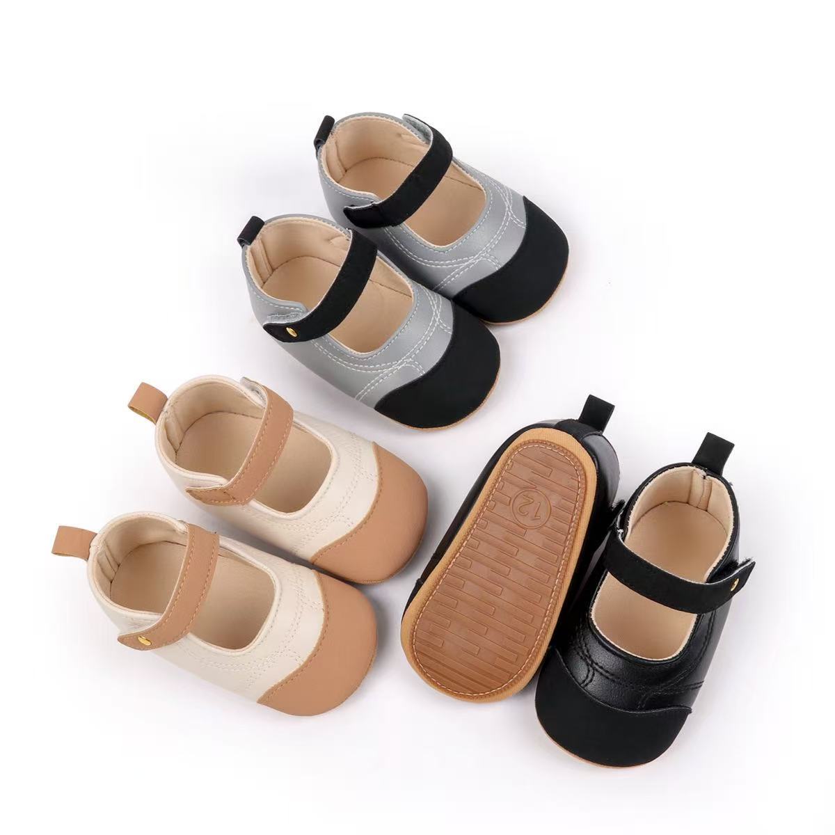 Baby Girls Princess Shoes, Soft PU Leather Patchwork Non-slip Bottom First Walker Shoes Toddler Shoes