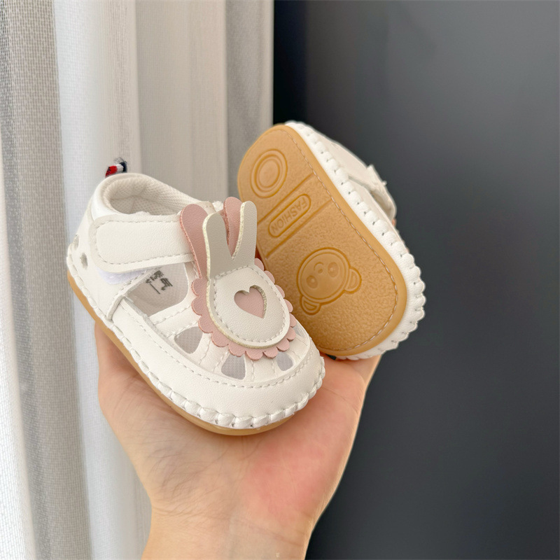 Baby girl sandals summer 0-1 year old baby walking shoes soft sole 3-6 to 12 months old children's non slip breathable sandals