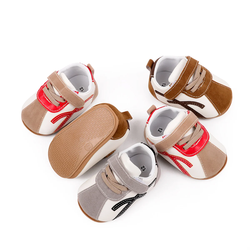 Spring And Autumn Baby Unisex First Walking Toddler Shoes For 0-1 Years Old Fashion Design High Quality PU Leather Soft PVCSole