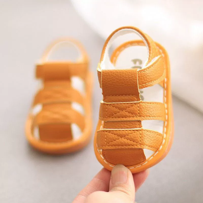 2026 New Squeaky Infant Toddler Walking Sandals Unisex Kids Closed Toe Non-Slip Soft Sole Summer