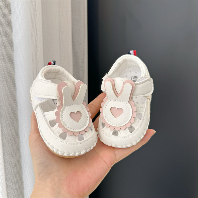 Baby girl sandals summer 0-1 year old baby walking shoes soft sole 3-6 to 12 months old children's non slip breathable sandals