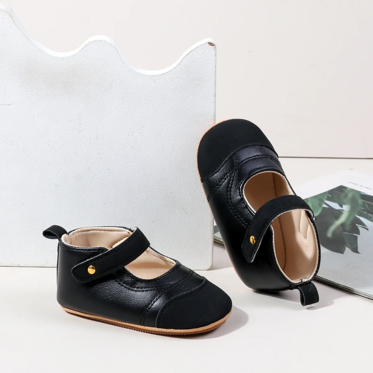 Baby Girls Princess Shoes, Soft PU Leather Patchwork Non-slip Bottom First Walker Shoes Toddler Shoes