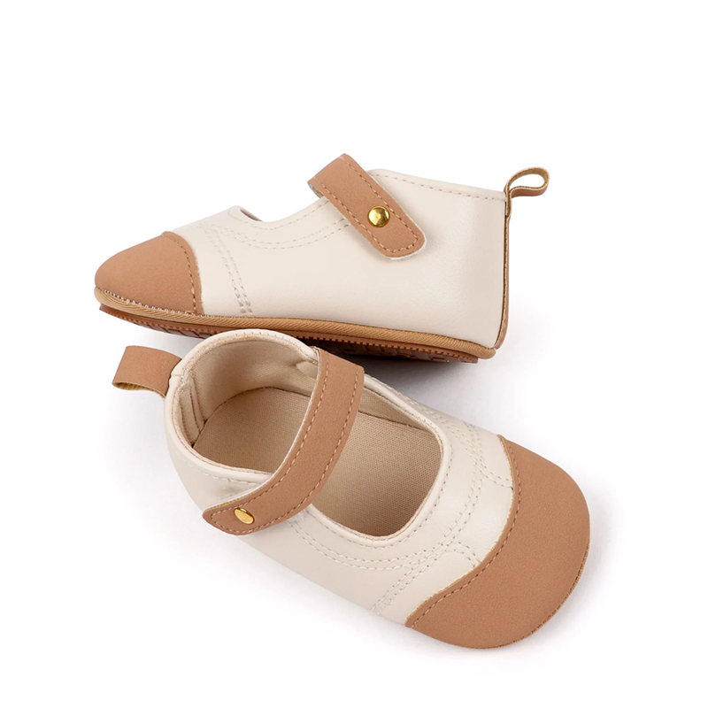 Baby Girls Princess Shoes, Soft PU Leather Patchwork Non-slip Bottom First Walker Shoes Toddler Shoes