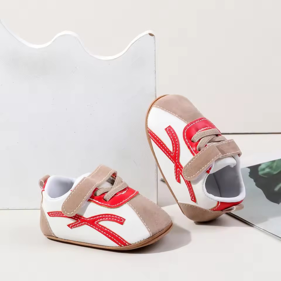 Spring And Autumn Baby Unisex First Walking Toddler Shoes For 0-1 Years Old Fashion Design High Quality PU Leather Soft PVCSole