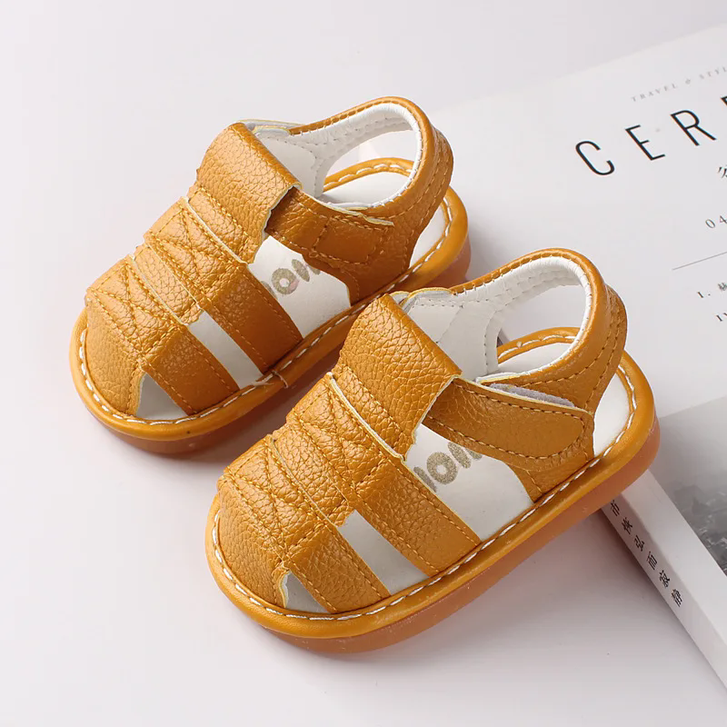 2026 New Squeaky Infant Toddler Walking Sandals Unisex Kids Closed Toe Non-Slip Soft Sole Summer