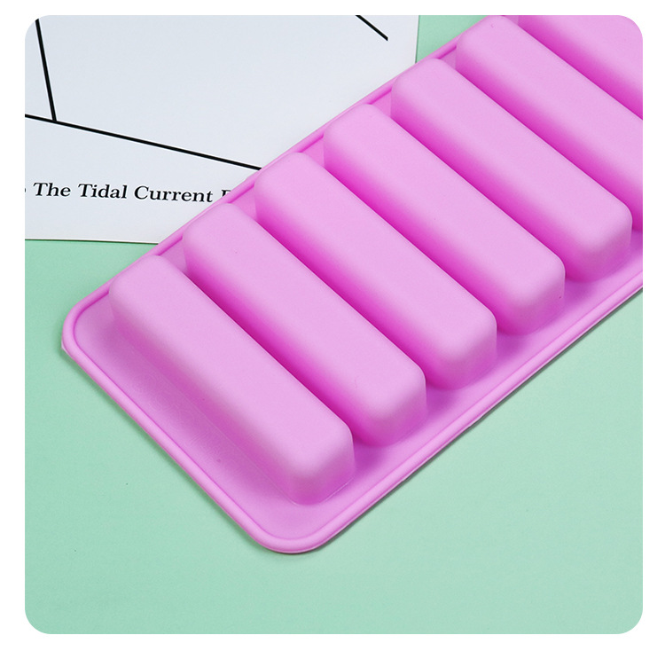 10 Grids Long Stick Ice Tray Non-Stick Easy Release Push Popsicle Out Cylinder Silicone Ice Cube Mould Tray Jelly Chocolate Mold