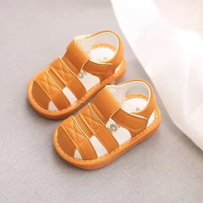 2026 New Squeaky Infant Toddler Walking Sandals Unisex Kids Closed Toe Non-Slip Soft Sole Summer