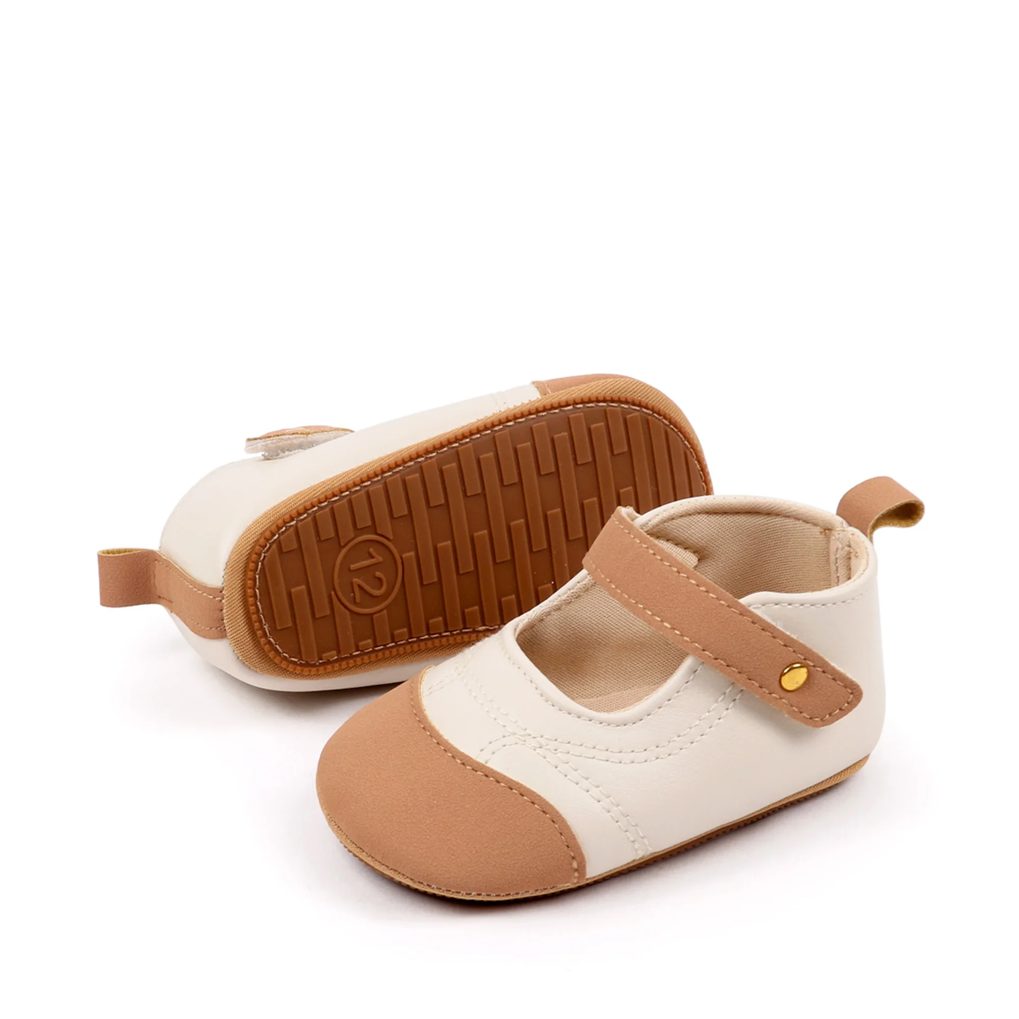 Baby Girls Princess Shoes, Soft PU Leather Patchwork Non-slip Bottom First Walker Shoes Toddler Shoes