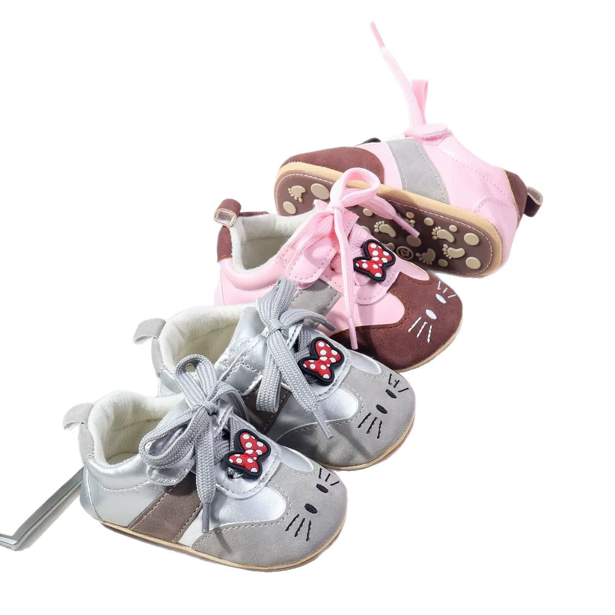New Design Baby Girls First Walking Toddler Shoes Spring And Autumn Baby Indoor Outdoor Sneaker With High Quality PU Leather