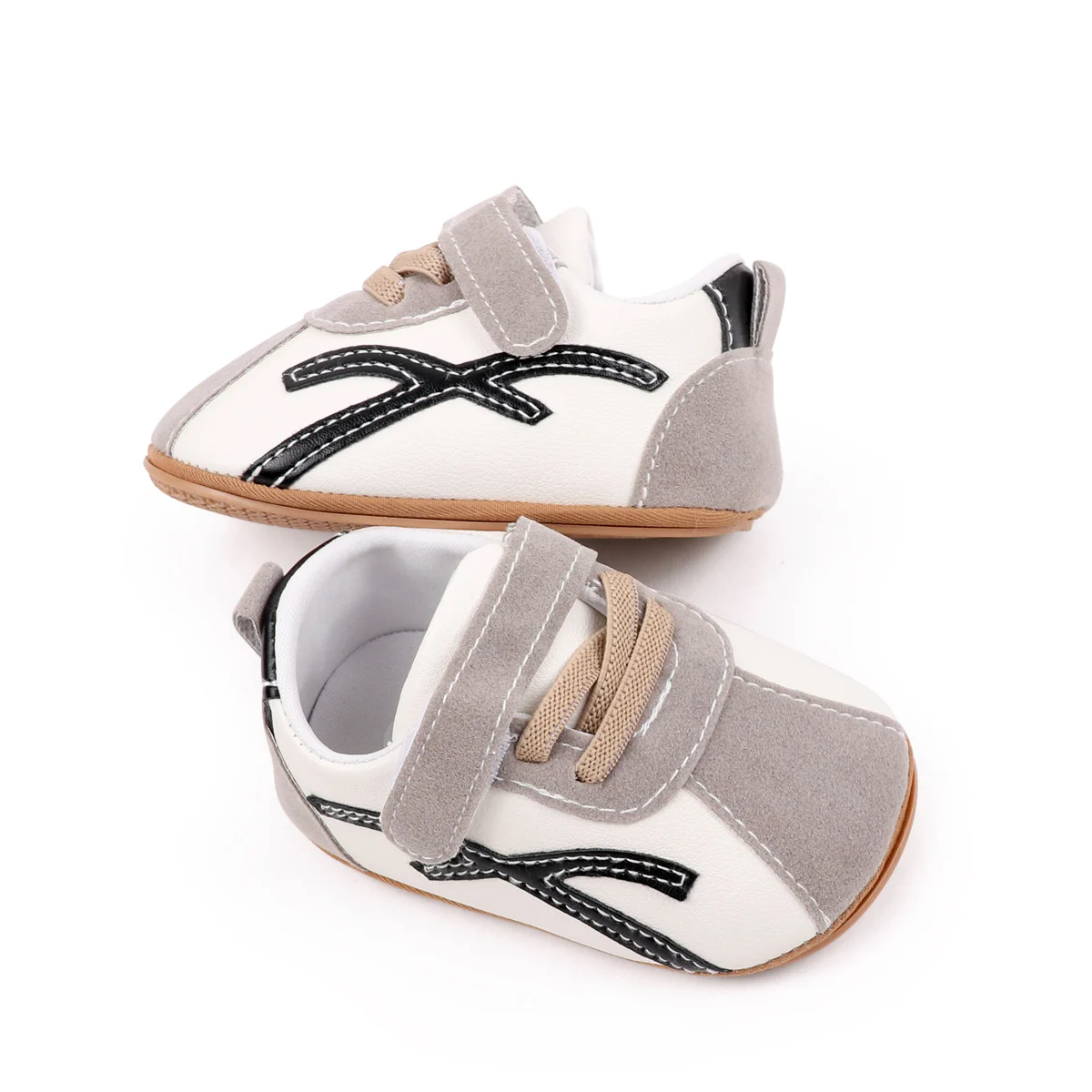 Spring And Autumn Baby Unisex First Walking Toddler Shoes For 0-1 Years Old Fashion Design High Quality PU Leather Soft PVCSole