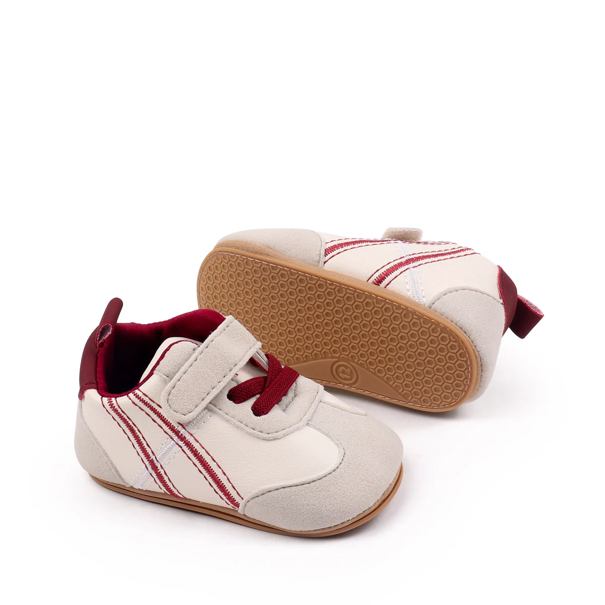 0-18months Infant Sneakers Contrast Color Hook and Loop Closure Soft Sole Non-Slip First Walking Shoes for boys girls