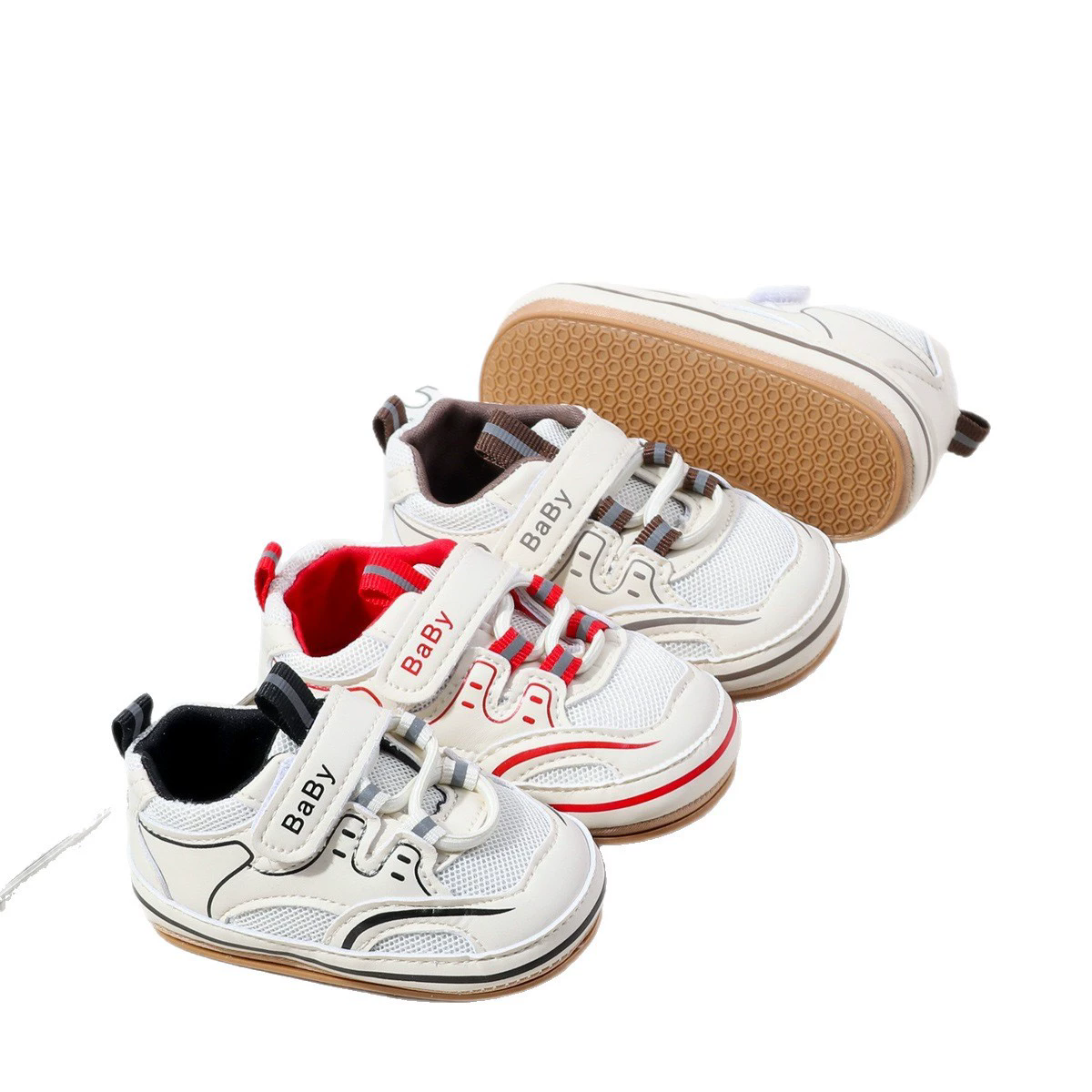 Preschool soft soled letter walking shoes are fashionable, versatile, and can't fall off the front step shoes