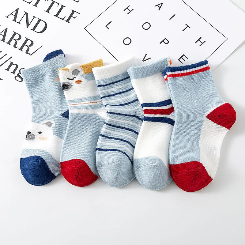 5Pairs/lot 2-9Y Baby Socks Summer Cotton Color Patchwork Kids Socks Colorful Girls Mesh Cute Newborn Boys Toddler Socks Baby