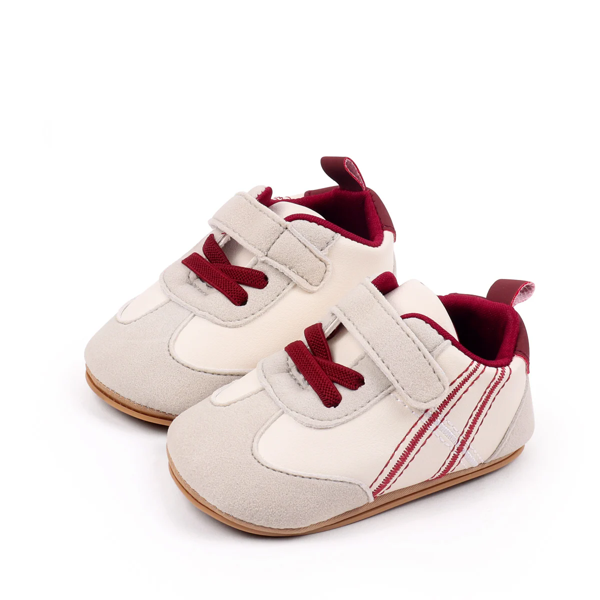 0-18months Infant Sneakers Contrast Color Hook and Loop Closure Soft Sole Non-Slip First Walking Shoes for boys girls