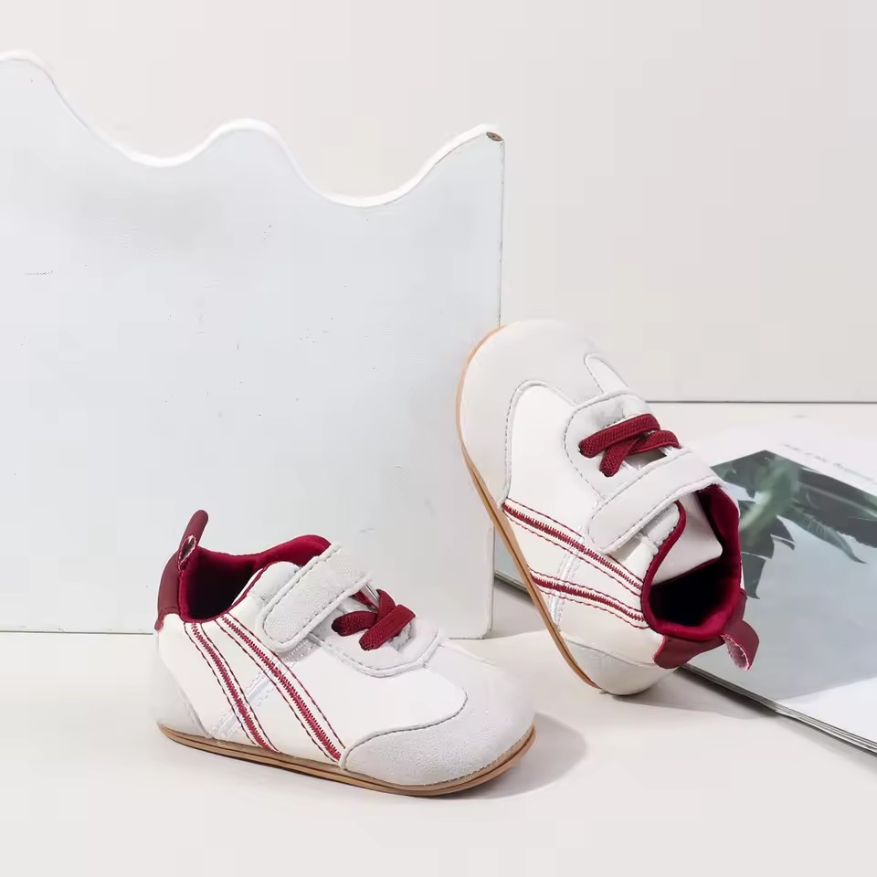 0-18months Infant Sneakers Contrast Color Hook and Loop Closure Soft Sole Non-Slip First Walking Shoes for boys girls