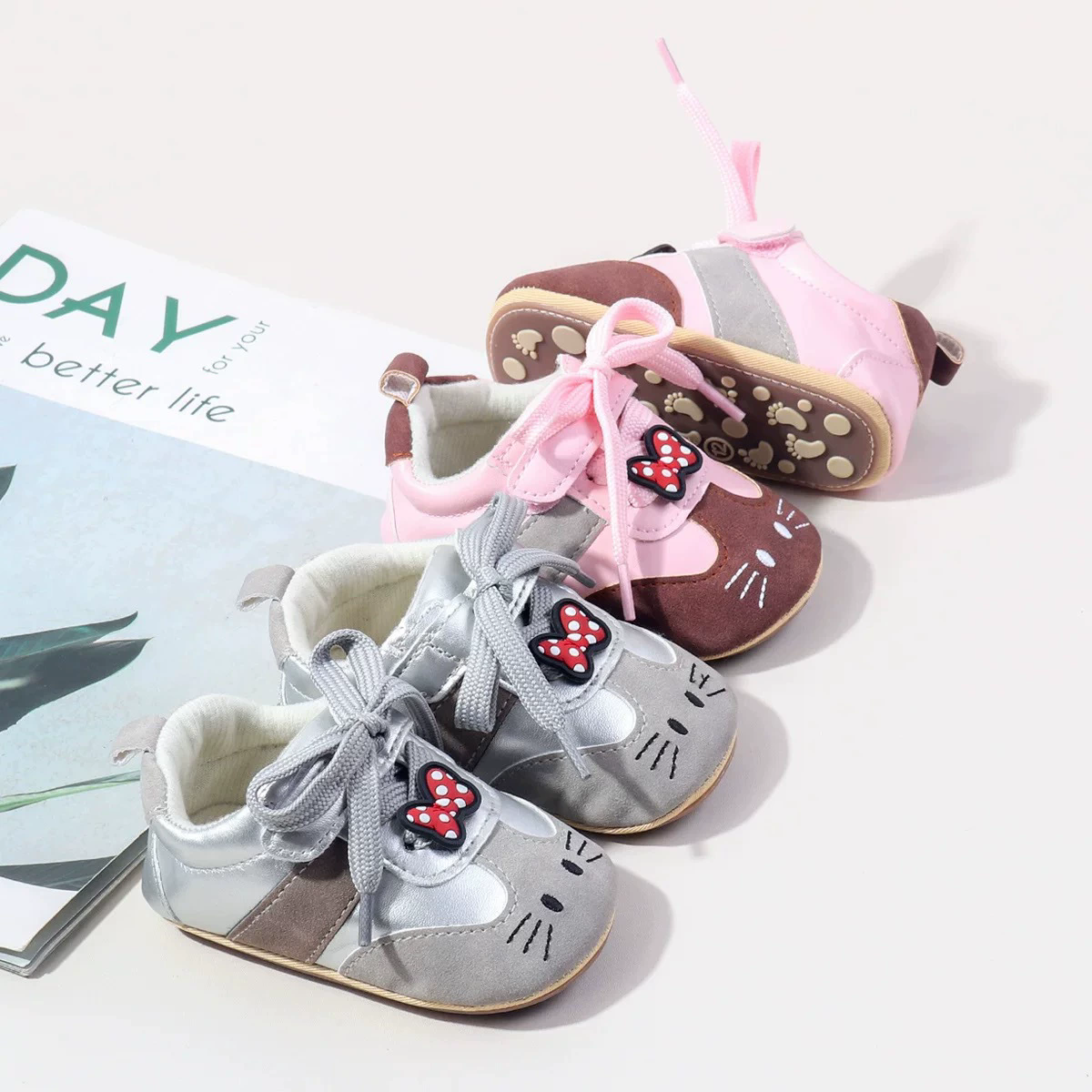 New Design Baby Girls First Walking Toddler Shoes Spring And Autumn Baby Indoor Outdoor Sneaker With High Quality PU Leather