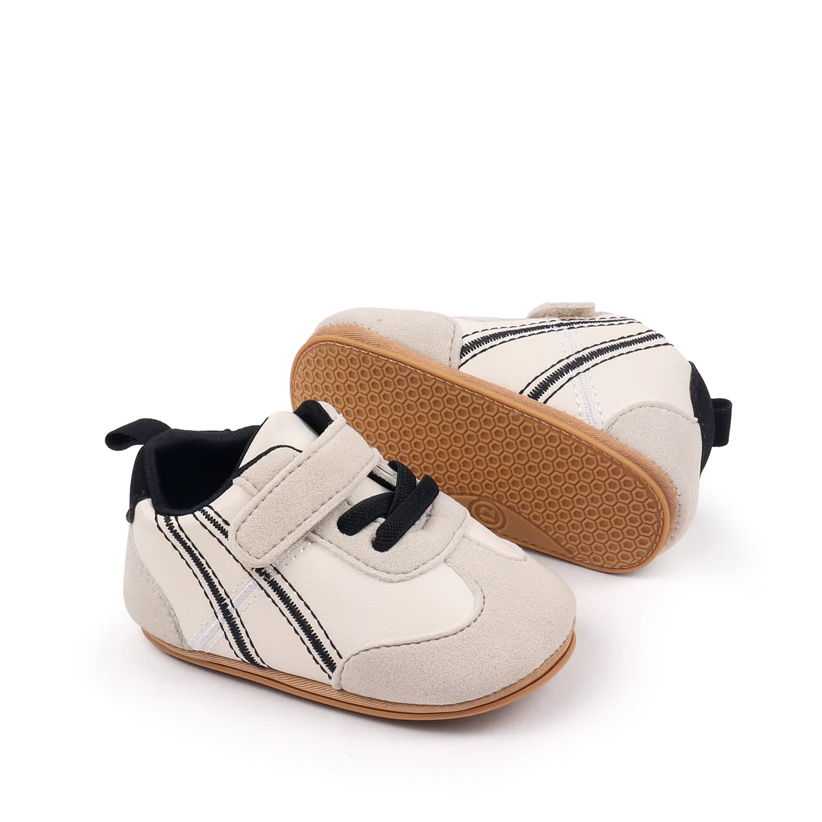 0-18months Infant Sneakers Contrast Color Hook and Loop Closure Soft Sole Non-Slip First Walking Shoes for boys girls