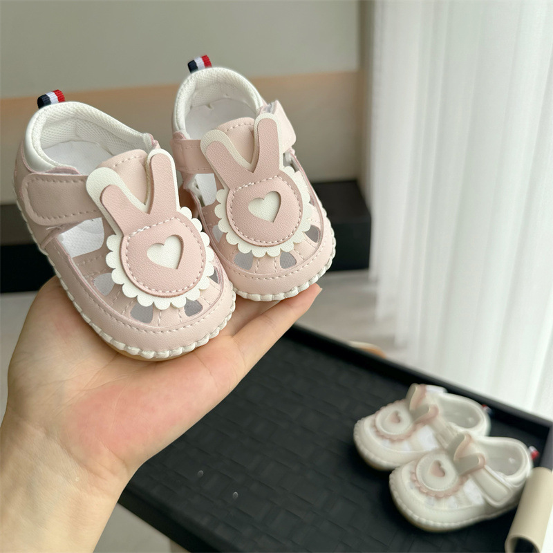 Baby girl sandals summer 0-1 year old baby walking shoes soft sole 3-6 to 12 months old children's non slip breathable sandals