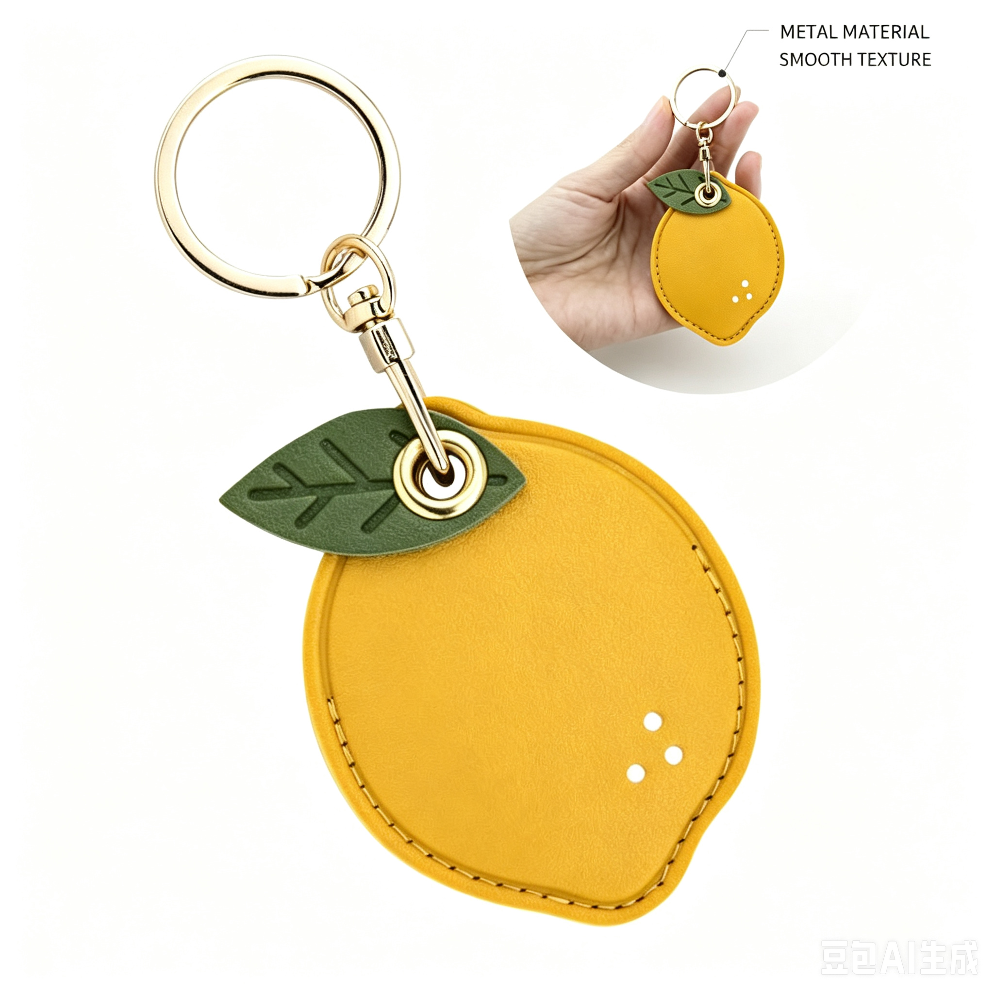 Leather Strawberry Lemon Keychain Case Holder Fashion Women Car Key Ring Charm Bag Car Pendant Gift Anti-lost Pet Dog Cat Collar