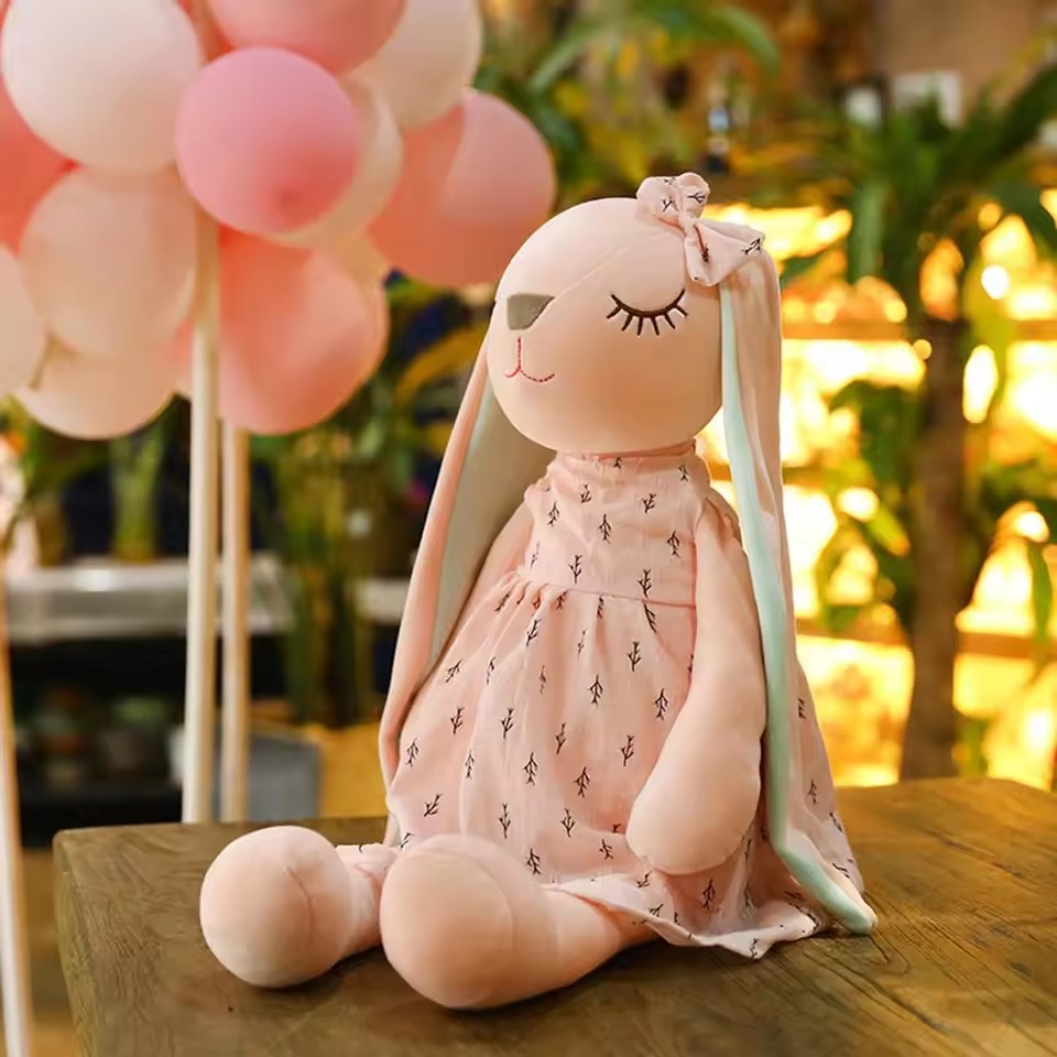 Kawaii Long Ear Rabbit Plush Toys Baby Sleep Comfort Dolls Stuffed Soft Animal Toys Lovely Rabbit for Children Girls Room Decor