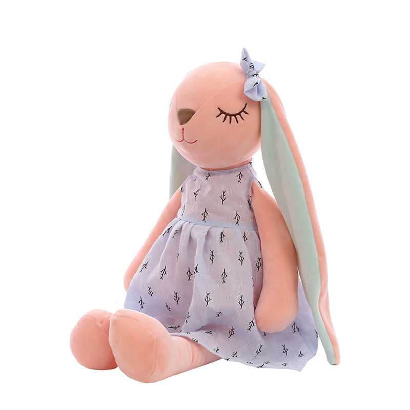 Kawaii Long Ear Rabbit Plush Toys Baby Sleep Comfort Dolls Stuffed Soft Animal Toys Lovely Rabbit for Children Girls Room Decor