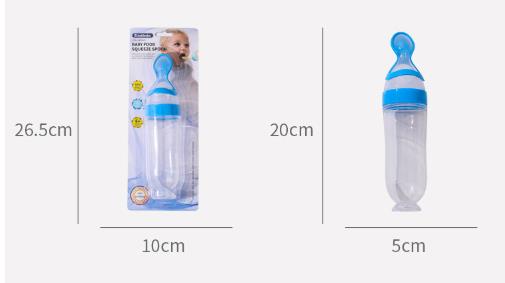 Squeezing Feeding Bottle Silicone Newborn Baby Training Rice Cereal Food Spoon Supplement Feeder Safe Useful Tableware for Kids