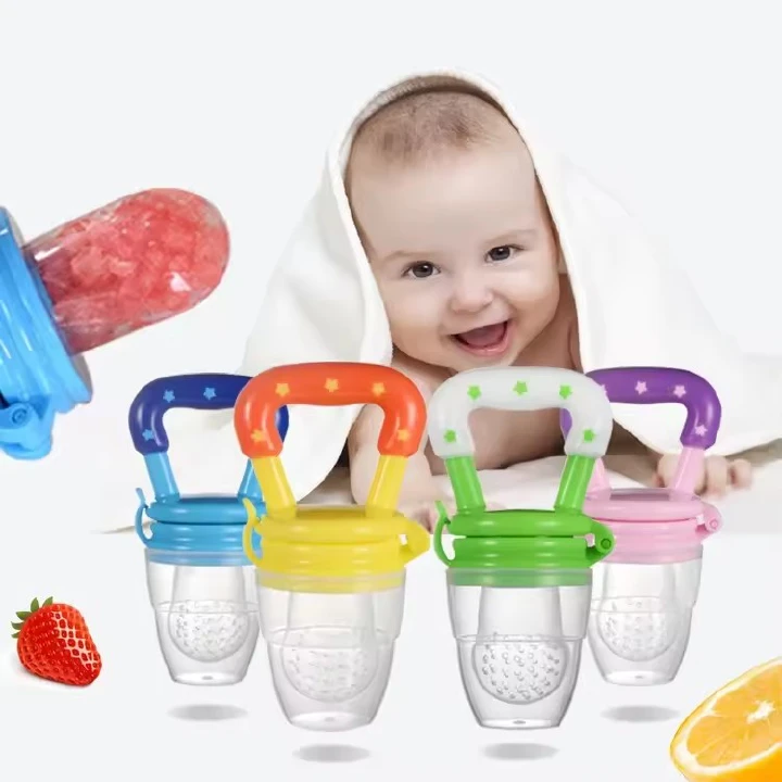 Baby Fruit and Vegetable Teether Fresh Food Supplement Toys Infant Fruit Teething Silicone Pouches Baby Feeding Tableware