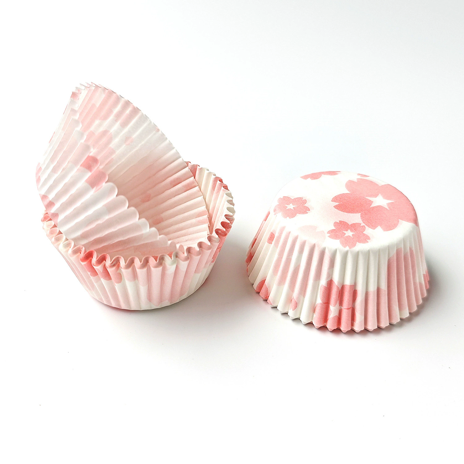 100PCS pink flower baking paper cup, high temperature resistant oil proof paper holder, dessert Dim sum pad, cake paper holder