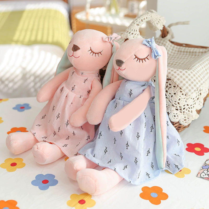Kawaii Long Ear Rabbit Plush Toys Baby Sleep Comfort Dolls Stuffed Soft Animal Toys Lovely Rabbit for Children Girls Room Decor