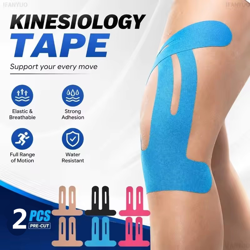 Elastic Kinesiology Tape 2PCS Muscle Support Bandage Joint Knee Elbow Sports Injury Recovery Athletic Therapy Straps Exercise