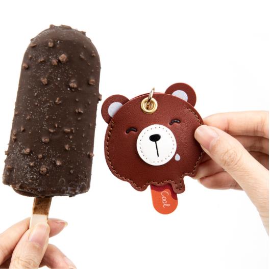 Leather Strawberry Lemon Keychain Case Holder Fashion Women Car Key Ring Charm Bag Car Pendant Gift Anti-lost Pet Dog Cat Collar