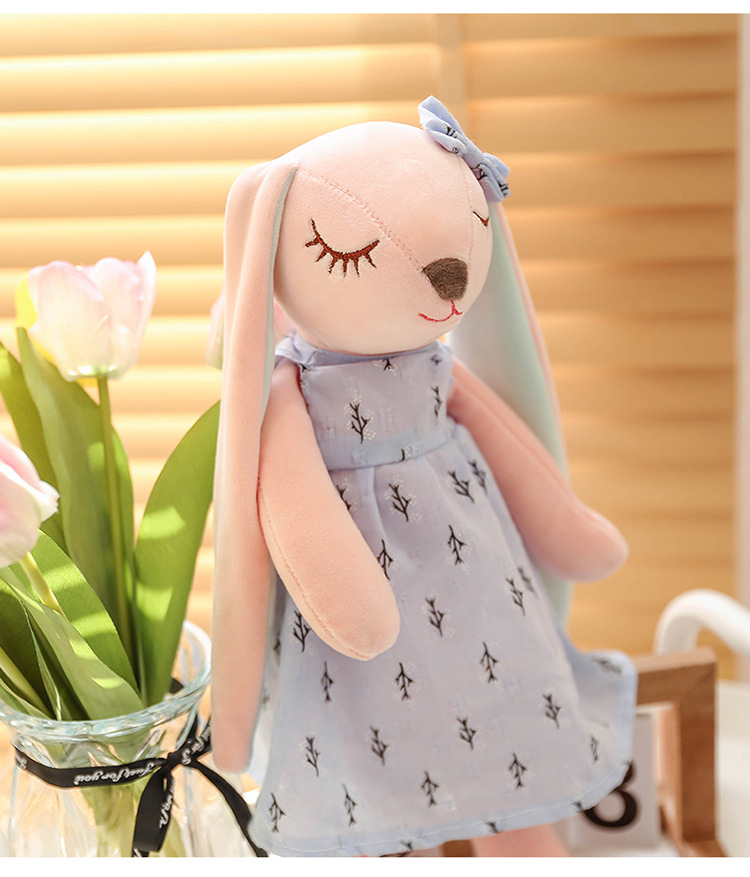 Kawaii Long Ear Rabbit Plush Toys Baby Sleep Comfort Dolls Stuffed Soft Animal Toys Lovely Rabbit for Children Girls Room Decor
