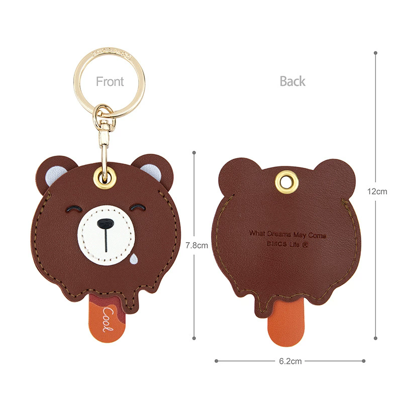 Leather Strawberry Lemon Keychain Case Holder Fashion Women Car Key Ring Charm Bag Car Pendant Gift Anti-lost Pet Dog Cat Collar