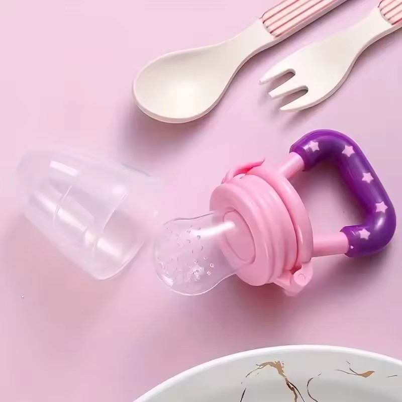Baby Fruit and Vegetable Teether Fresh Food Supplement Toys Infant Fruit Teething Silicone Pouches Baby Feeding Tableware