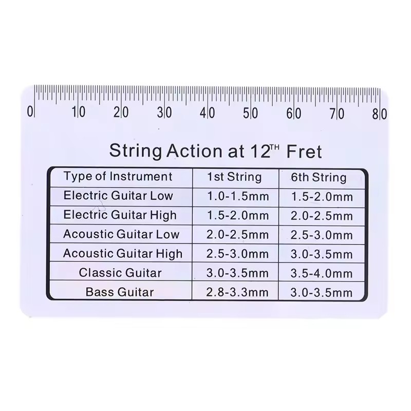 Folk guitar string distance measuring ruler, electric guitar bass measuring tool, string height caliper accessories