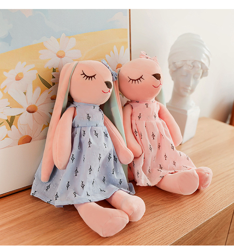 Kawaii Long Ear Rabbit Plush Toys Baby Sleep Comfort Dolls Stuffed Soft Animal Toys Lovely Rabbit for Children Girls Room Decor