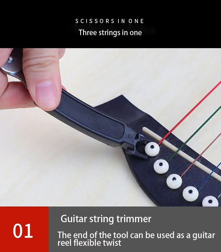 3-in-1 Guitar Tool - String Winder, Cutter & Pin Puller, Guitar Accessories