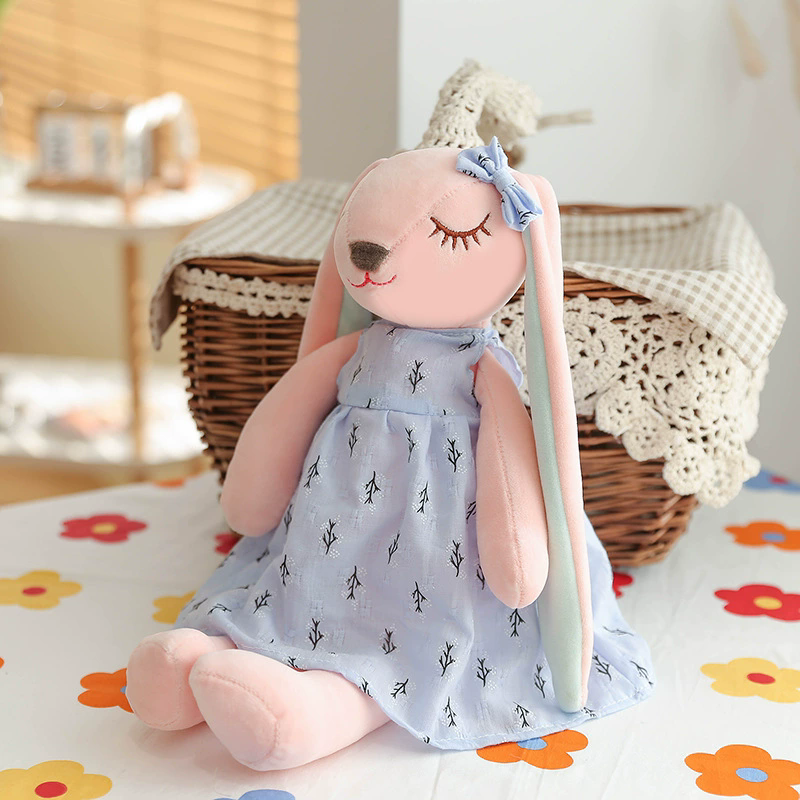 Kawaii Long Ear Rabbit Plush Toys Baby Sleep Comfort Dolls Stuffed Soft Animal Toys Lovely Rabbit for Children Girls Room Decor