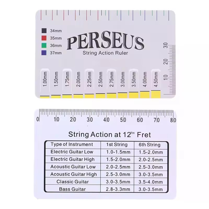 Folk guitar string distance measuring ruler, electric guitar bass measuring tool, string height caliper accessories