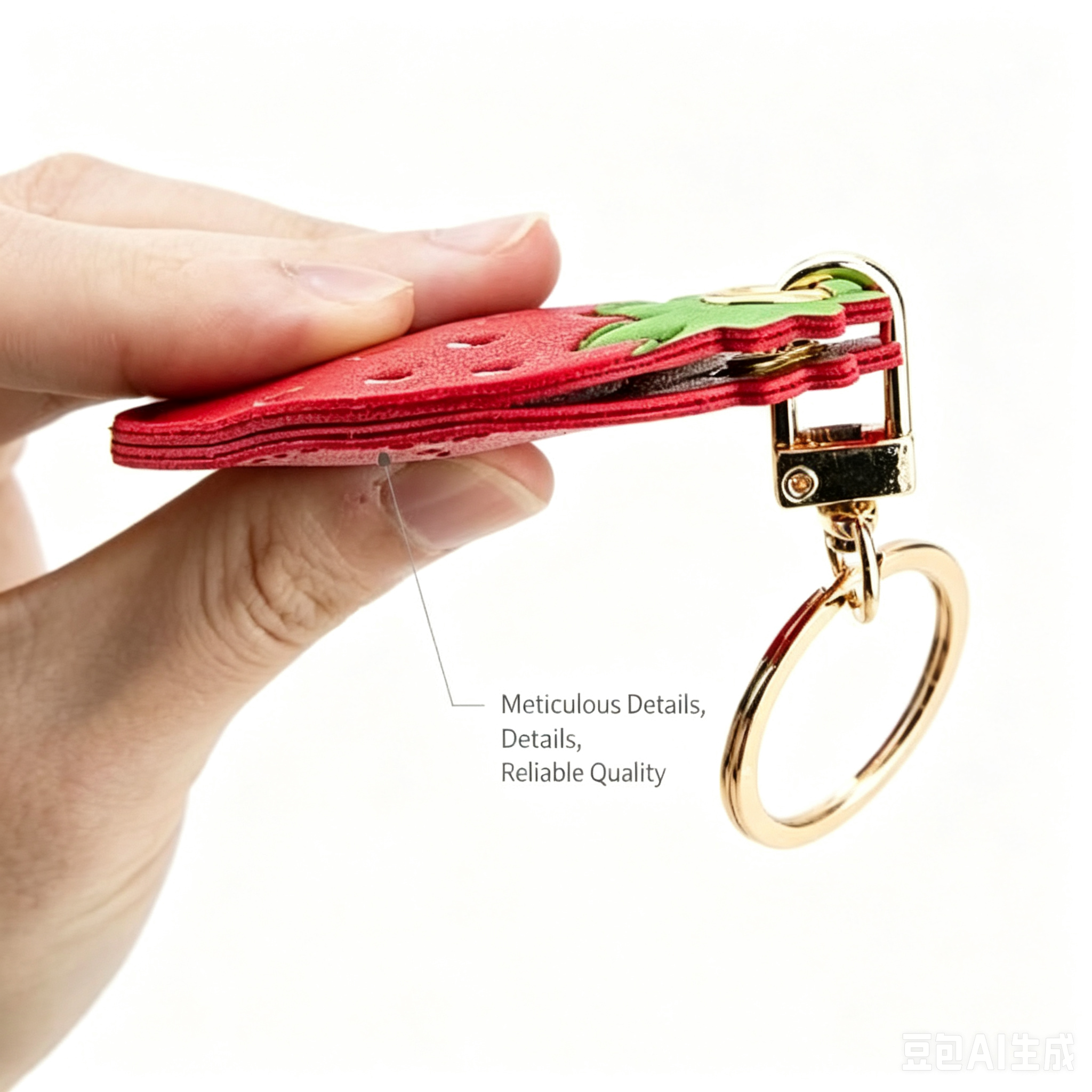 Leather Strawberry Lemon Keychain Case Holder Fashion Women Car Key Ring Charm Bag Car Pendant Gift Anti-lost Pet Dog Cat Collar