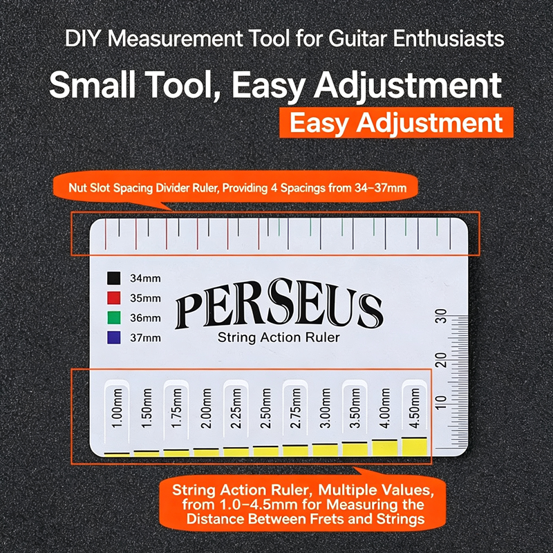 Folk guitar string distance measuring ruler, electric guitar bass measuring tool, string height caliper accessories