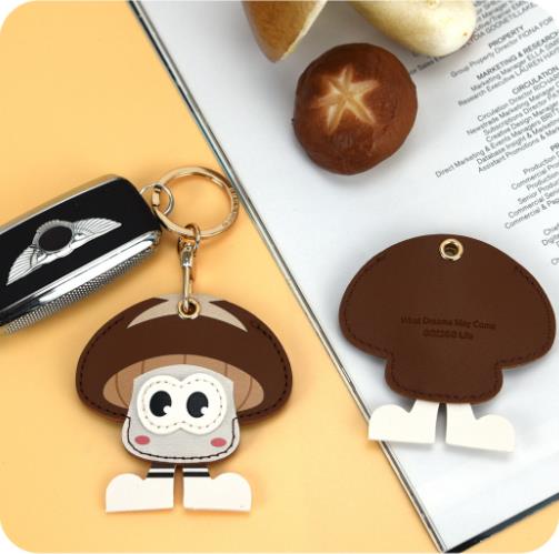 Leather Strawberry Lemon Keychain Case Holder Fashion Women Car Key Ring Charm Bag Car Pendant Gift Anti-lost Pet Dog Cat Collar