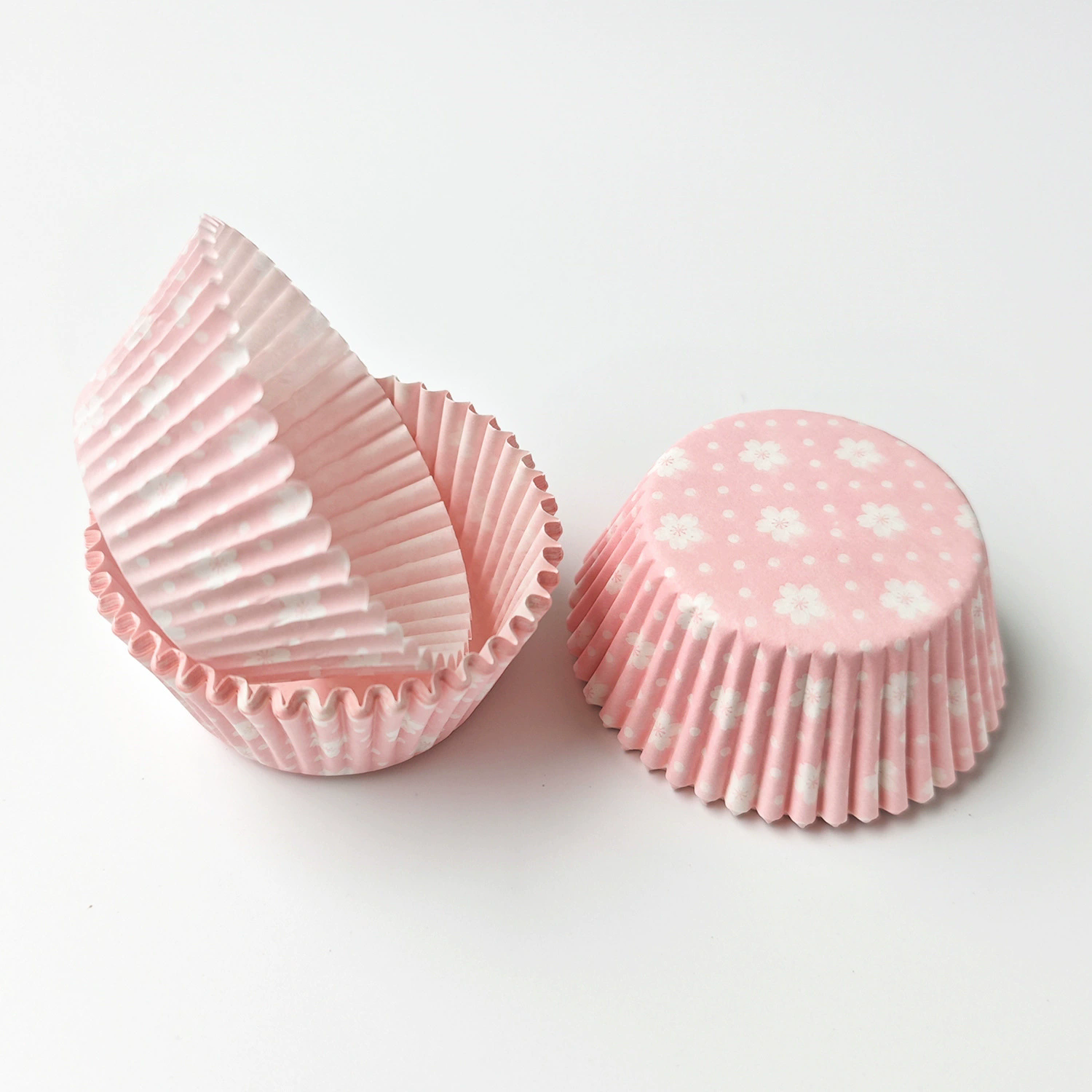 100PCS pink flower baking paper cup, high temperature resistant oil proof paper holder, dessert Dim sum pad, cake paper holder