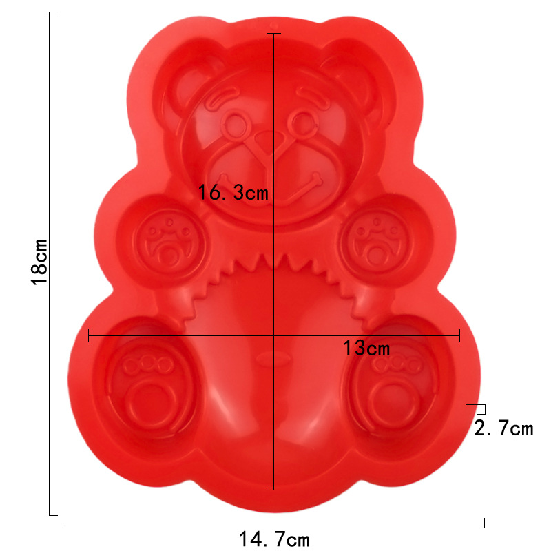 3D Lovely Bear Form Cake Mold Silicone Mold Baking Tools Kitchen Fondant Cutters Decorate Silicone 3D Molds