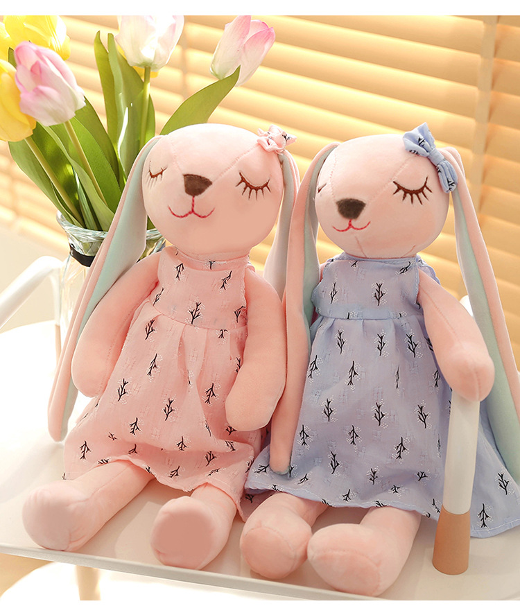 Kawaii Long Ear Rabbit Plush Toys Baby Sleep Comfort Dolls Stuffed Soft Animal Toys Lovely Rabbit for Children Girls Room Decor