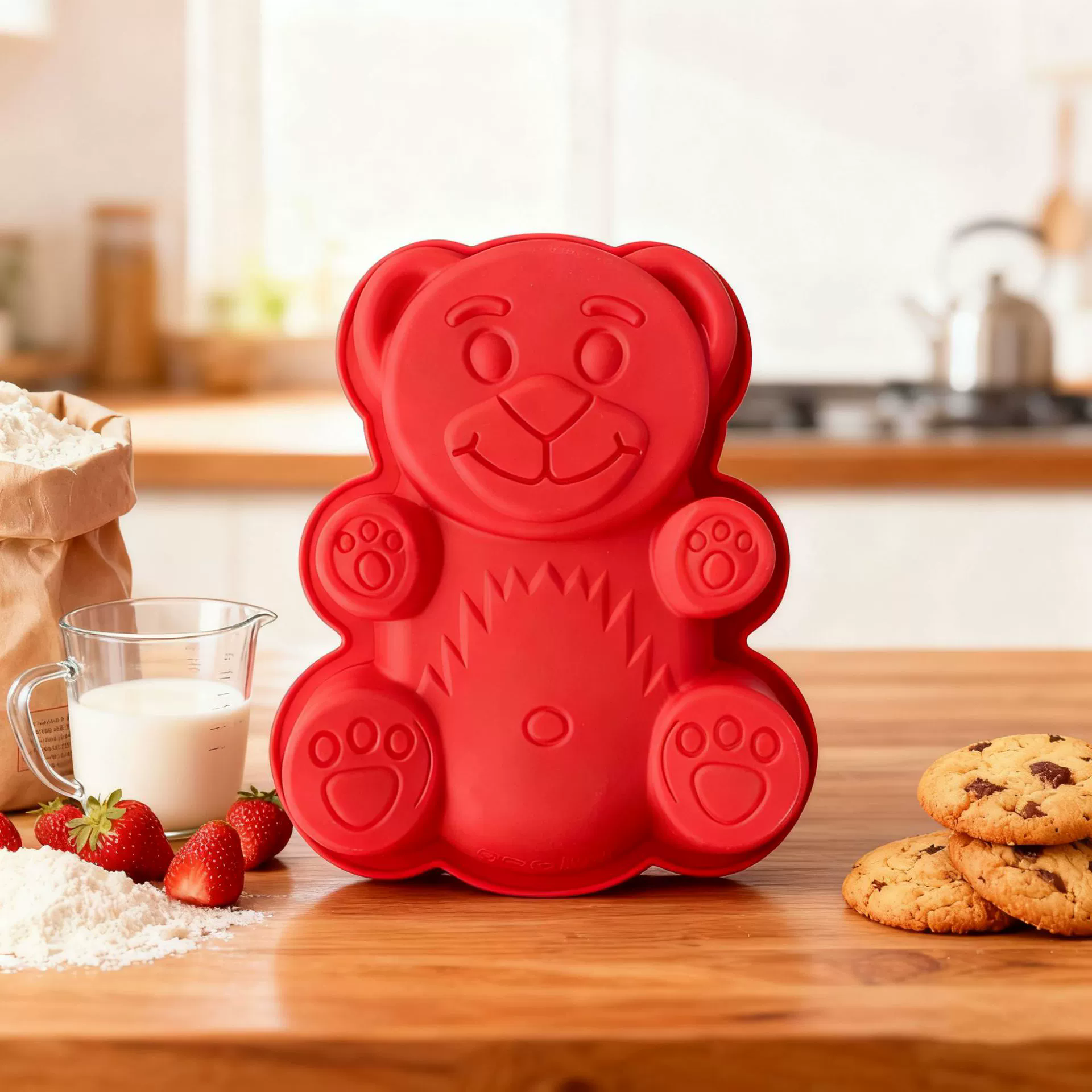 3D Lovely Bear Form Cake Mold Silicone Mold Baking Tools Kitchen Fondant Cutters Decorate Silicone 3D Molds