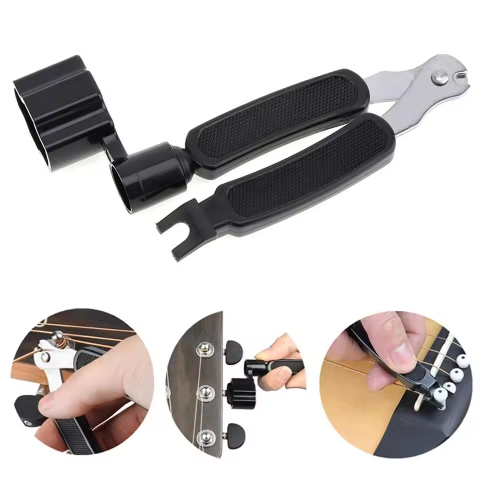 3-in-1 Guitar Tool - String Winder, Cutter & Pin Puller, Guitar Accessories
