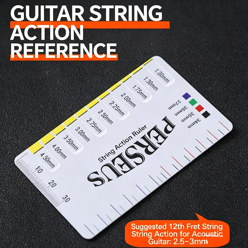 Folk guitar string distance measuring ruler, electric guitar bass measuring tool, string height caliper accessories